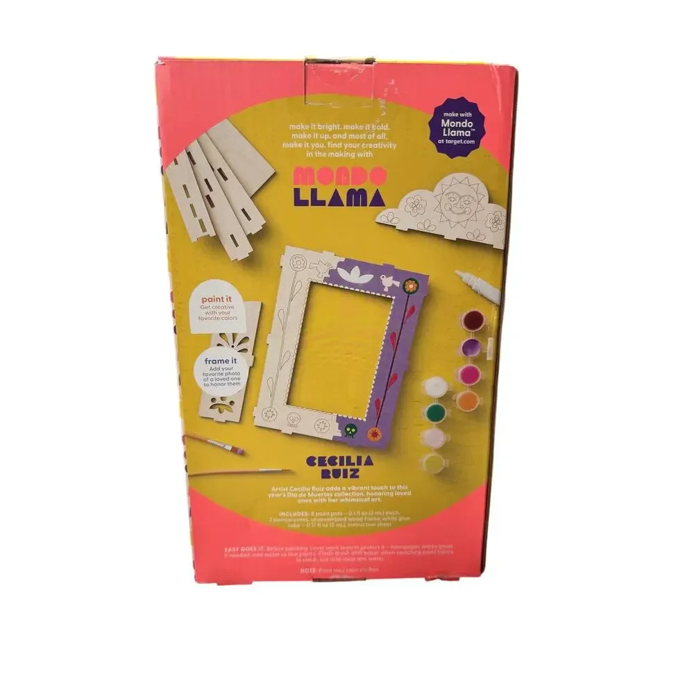 Mondo Llama Cecilia Ruiz Create Your Own Wood Frame Paint Craft Kit Ages 8